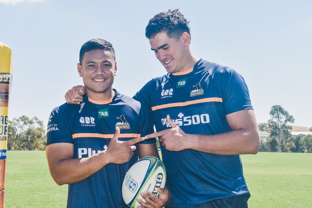 Ikitau and Swain have been friends since High-School. Photo: Brumbies/Lachlan Lawson