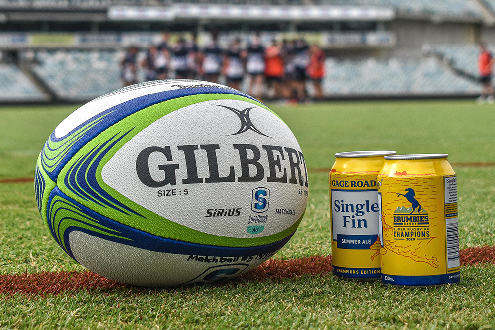 Gage Roads have created a commemorative beer can to celebrate the 2021 Super Rugby AU Championship win. Photo: Brumbies Media/Lachlan Lawson