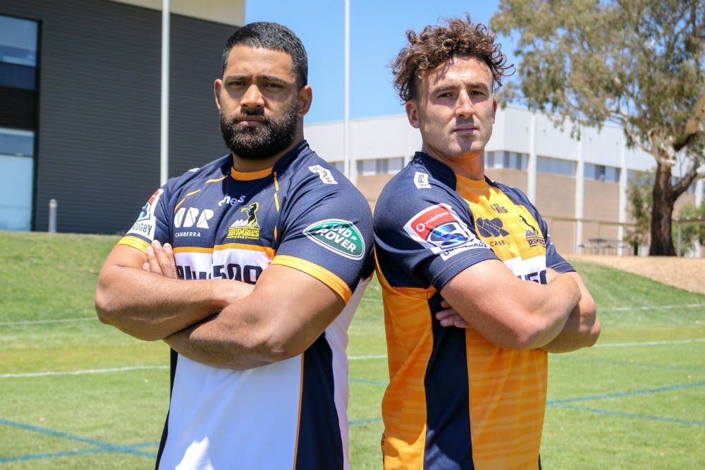 The Brumbies home and away jerseys for 2020. Photo: Marty Cambridge/Brumbies Media